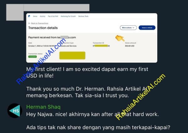 First Income USD Dalam Hidup! - USD65 