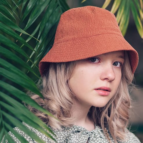 Braids Bucket Hat Curly Hair Washed Bucket Hat Cherry Glow XL display picture 2