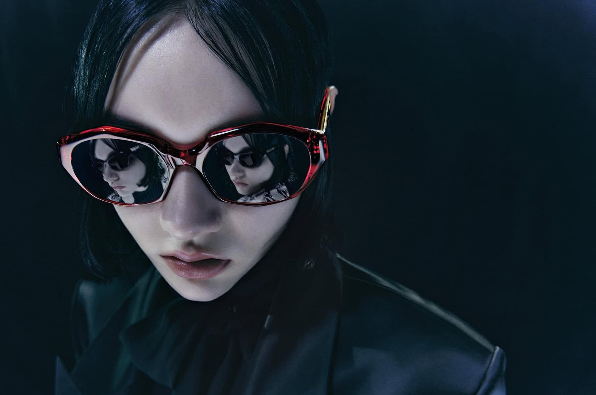Female model wearing sunglasses