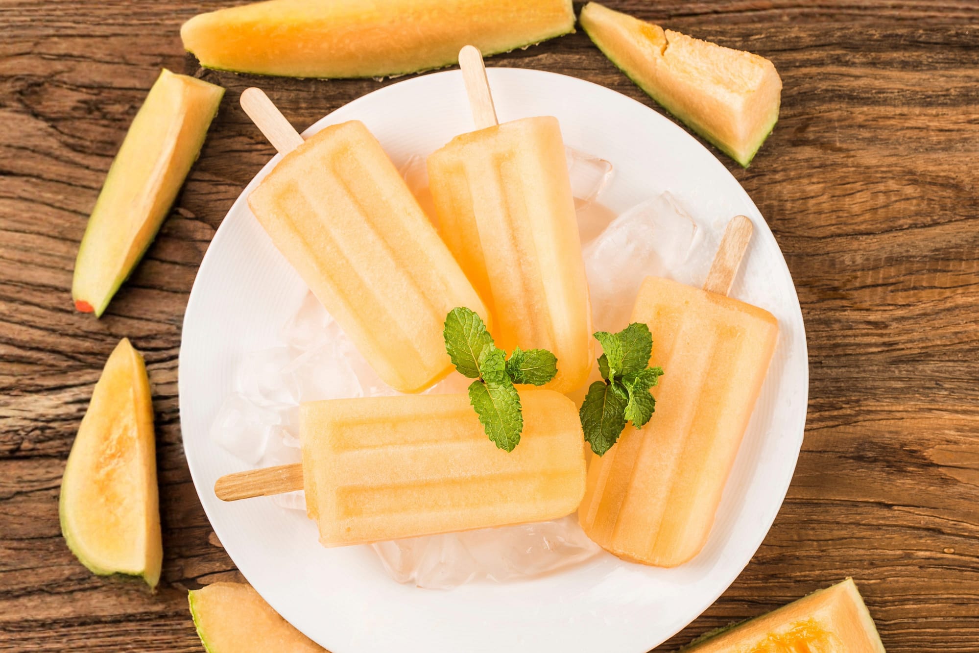 Cantaloupe Popsicles