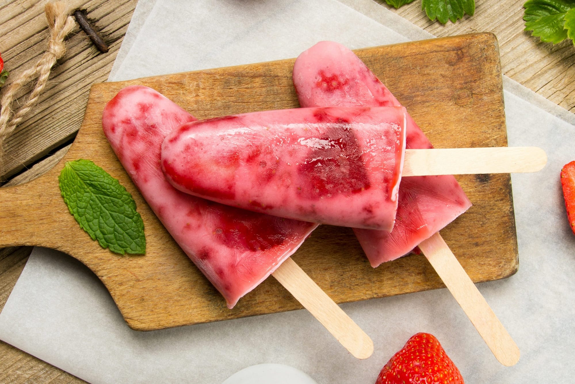 Strawberry Popsicles