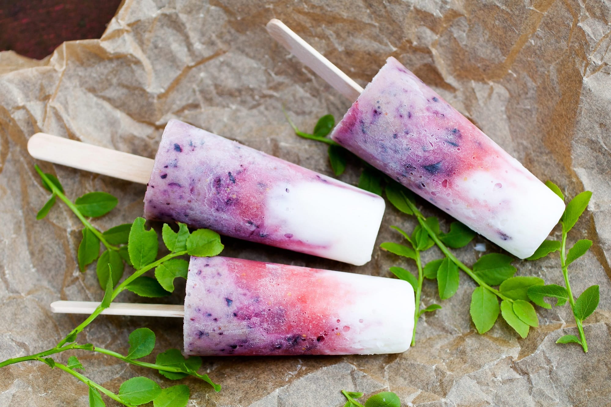 Blueberry Cream Popsicles