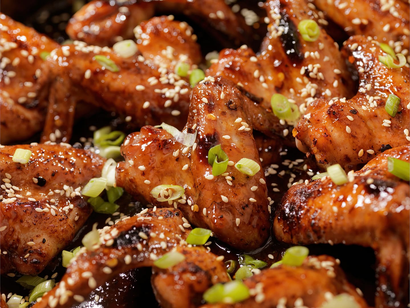Close-up of baked teriyaki chicken