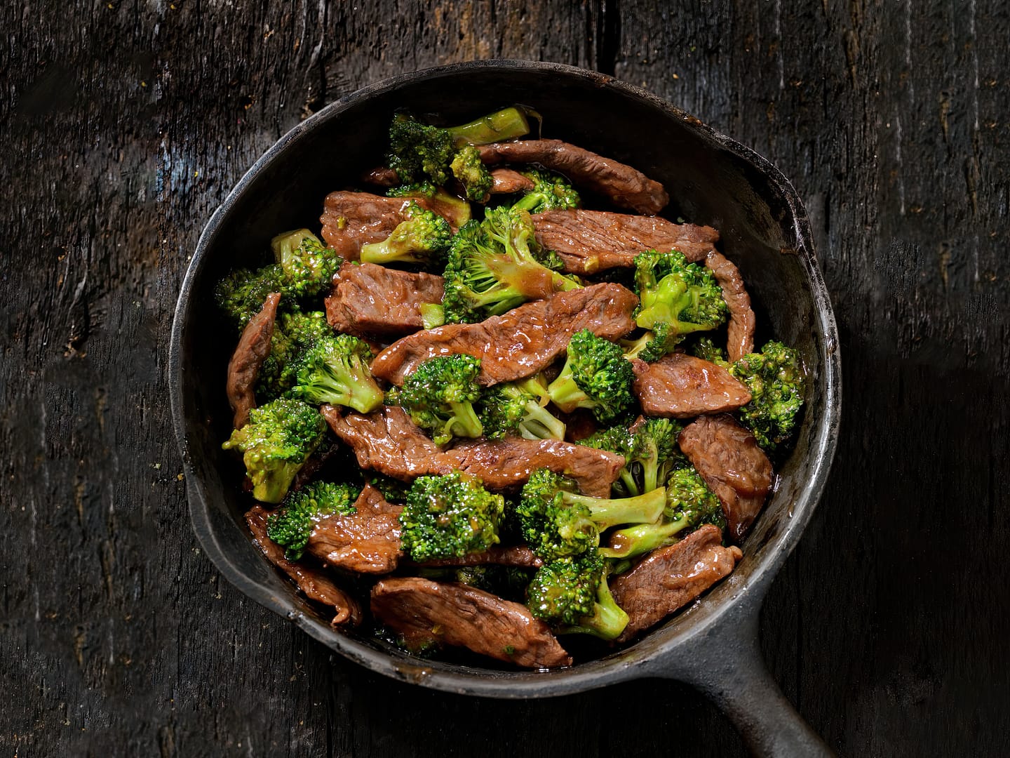 Ground beef and broccoli on a pan