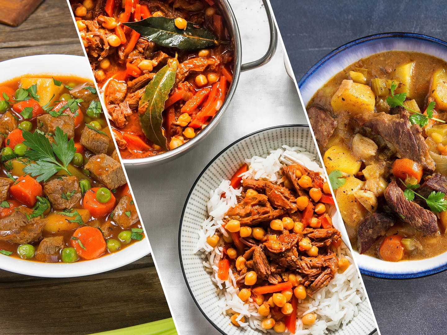 A collage of slow cooker beef stews