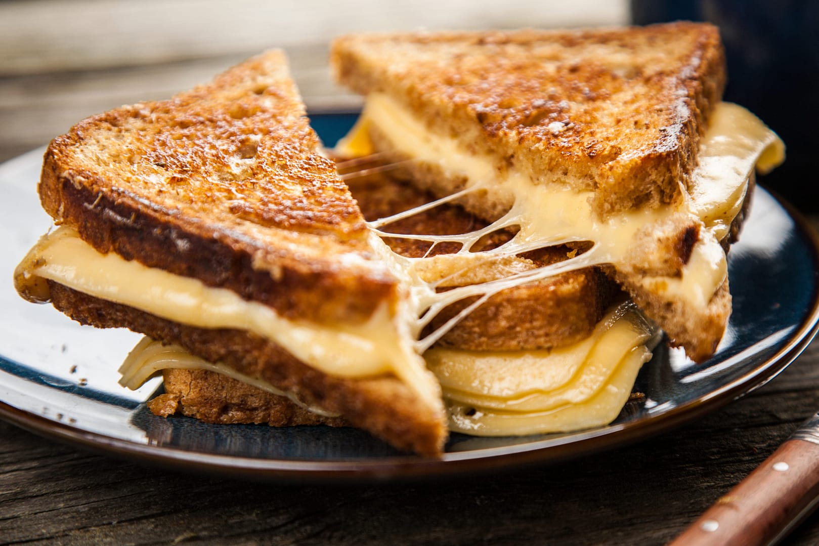 Grilled cheese sandwiches on a plate