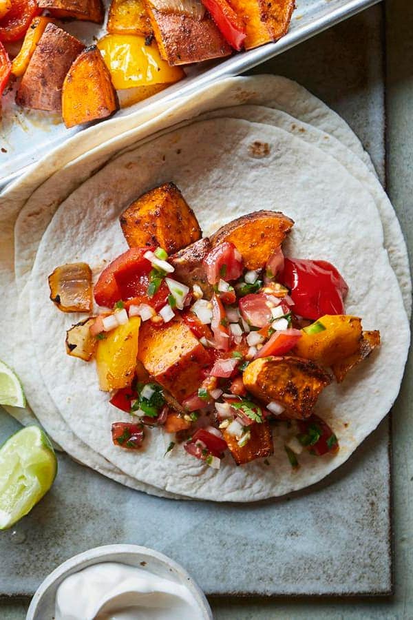 Sweet Potato Traybake Fajitas