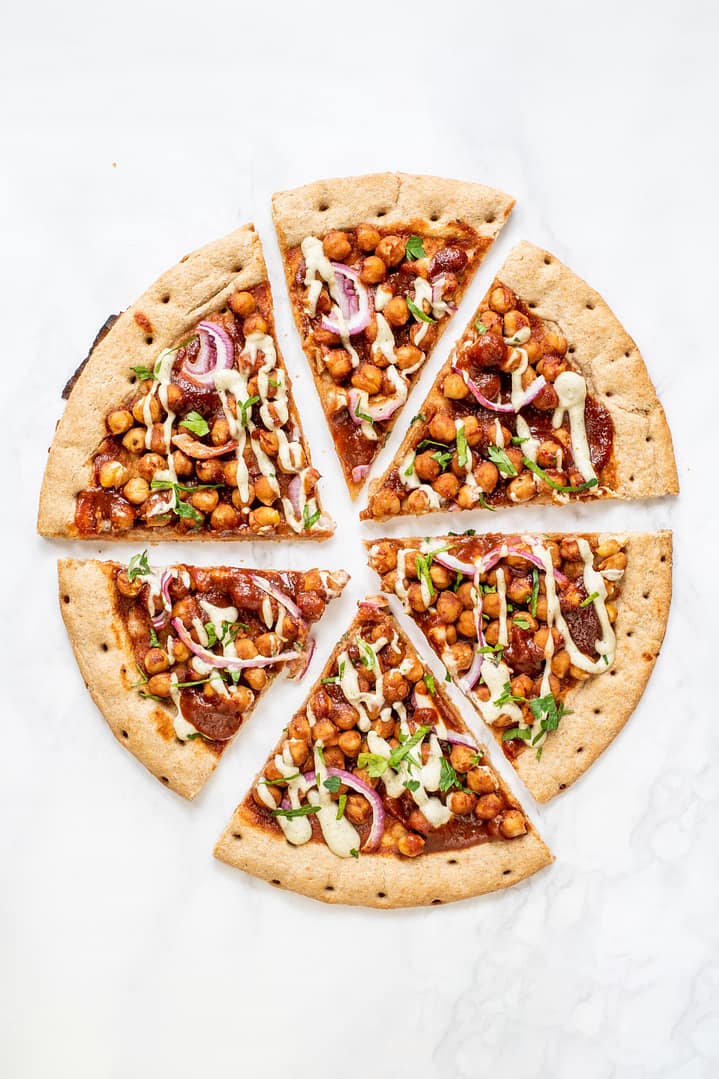 Vegan BBQ Chickpea Pizza