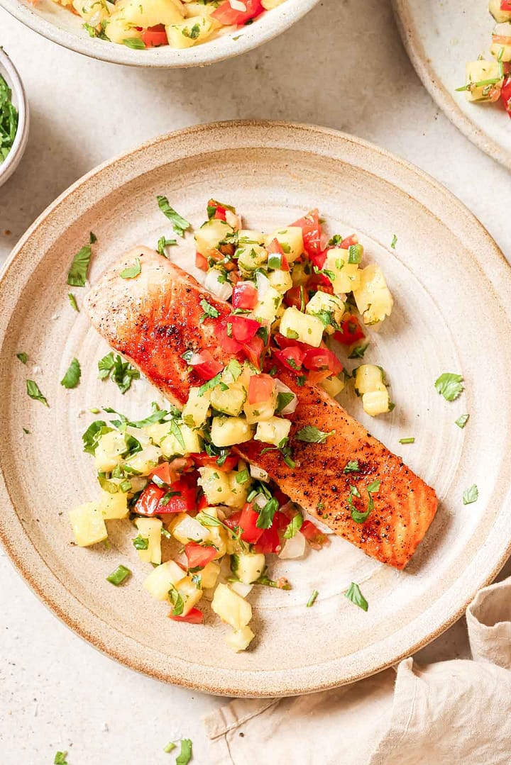 Pan-Seared Salmon with Pineapple Salsa