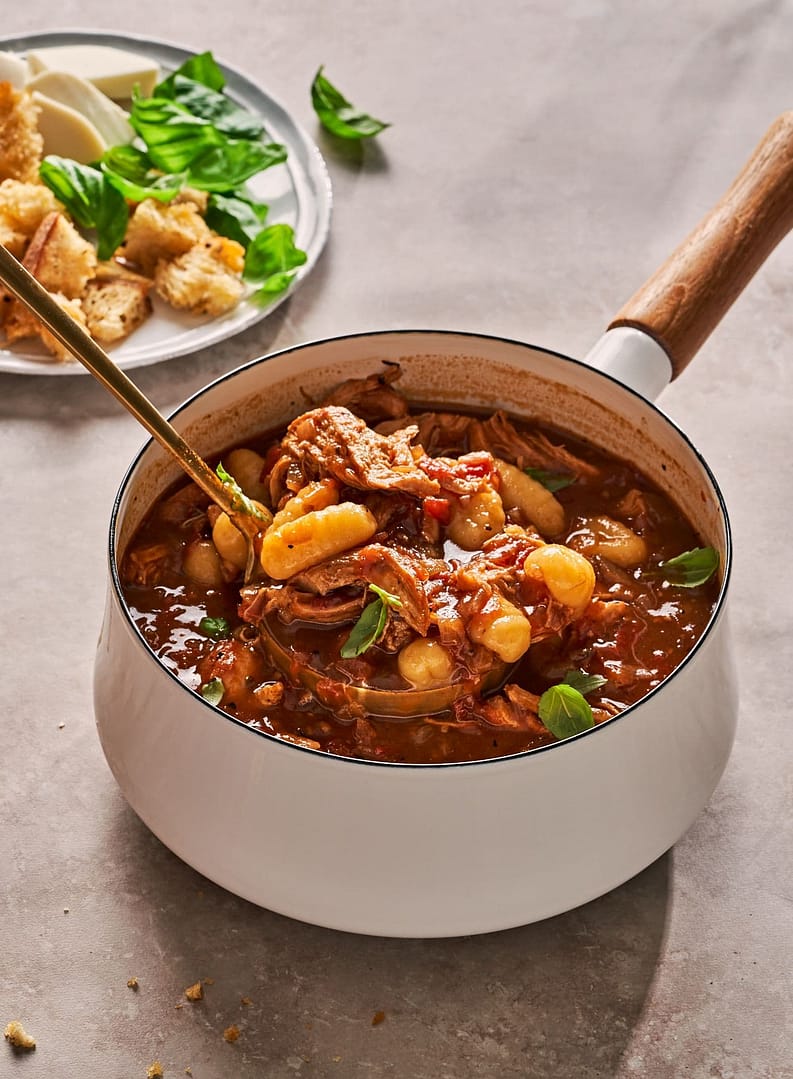 Caprese Chicken Gnocchi Soup