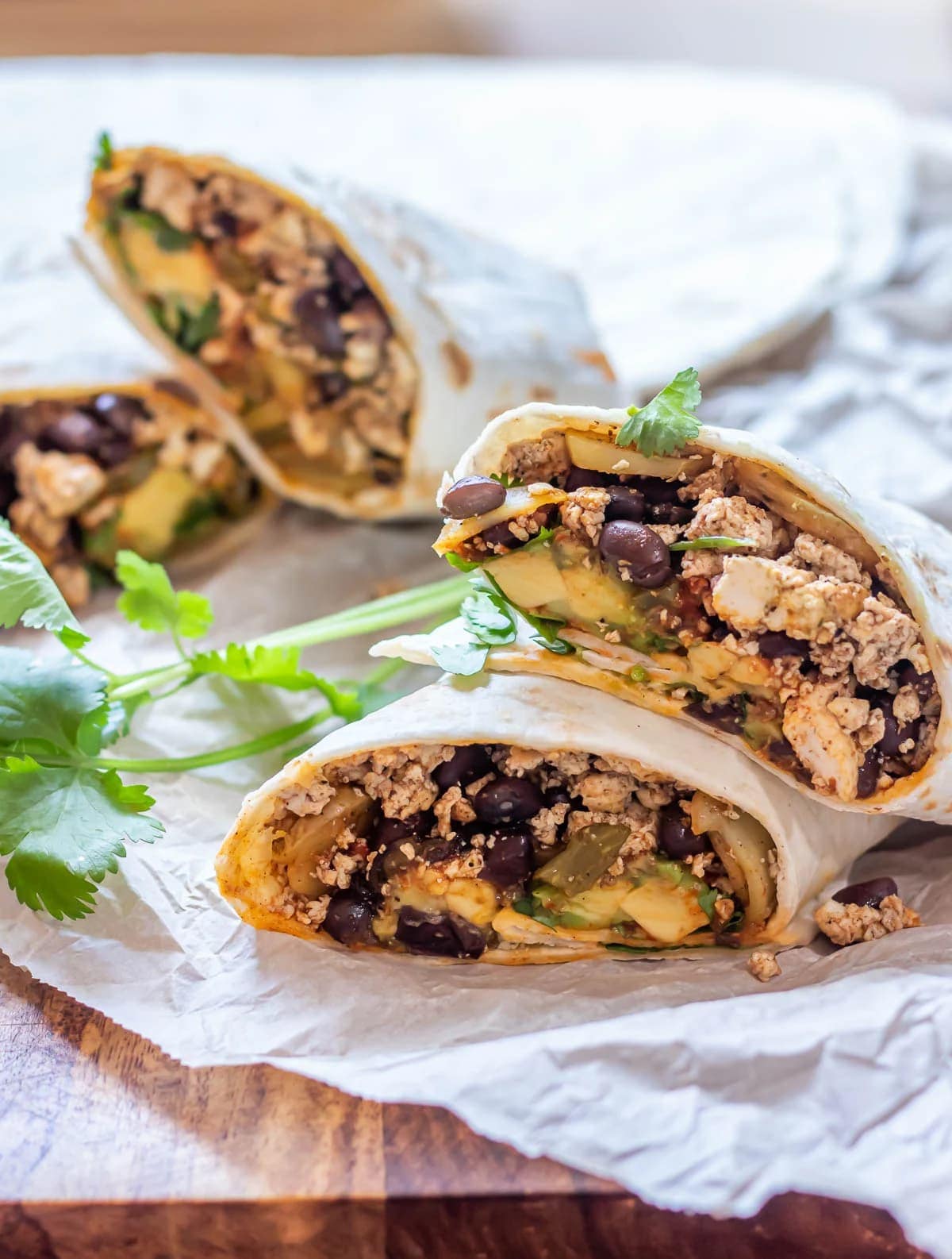High Protein Vegan Breakfast Burritos