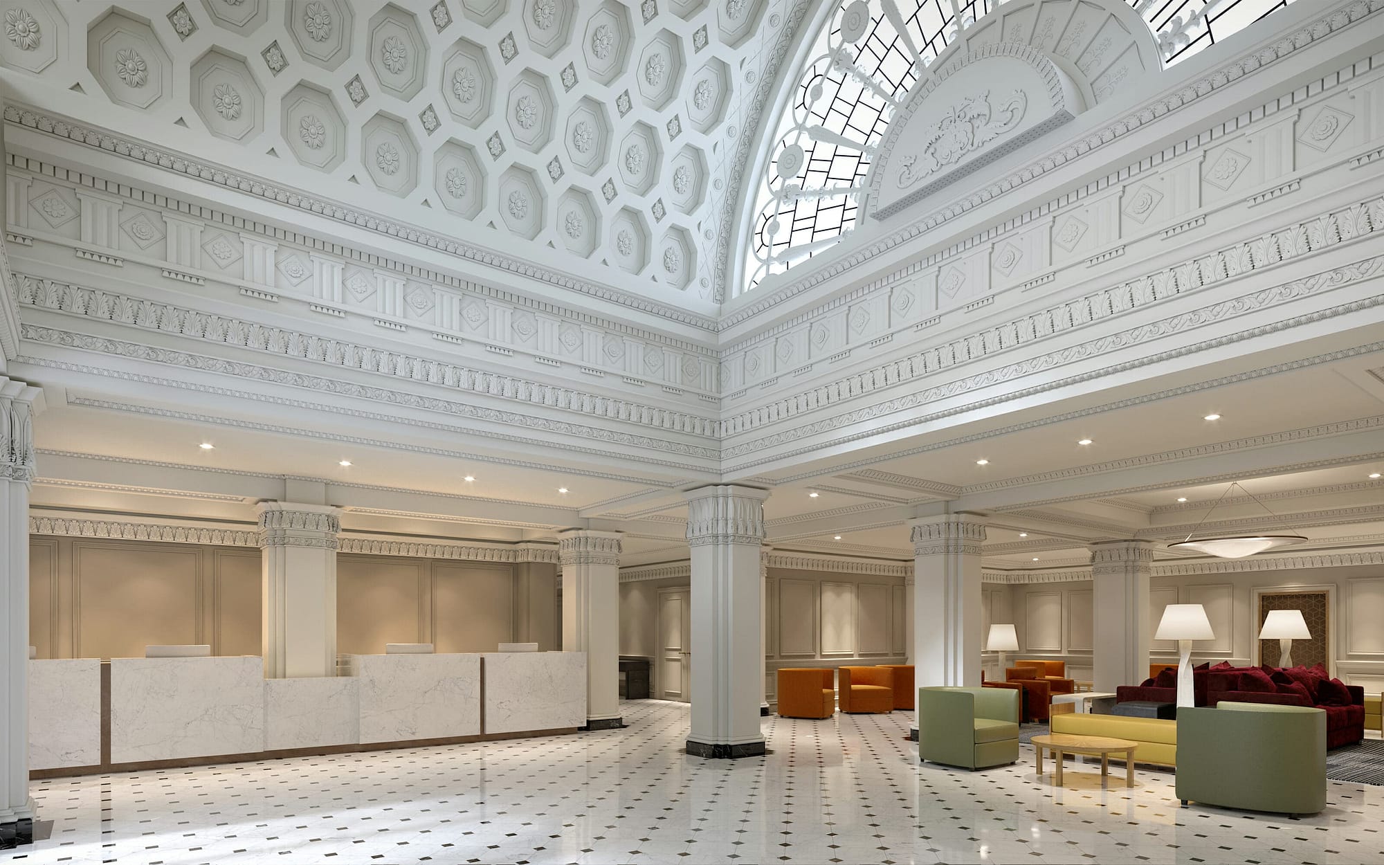 Lobby view of Hamilton Hotel Washington DC
