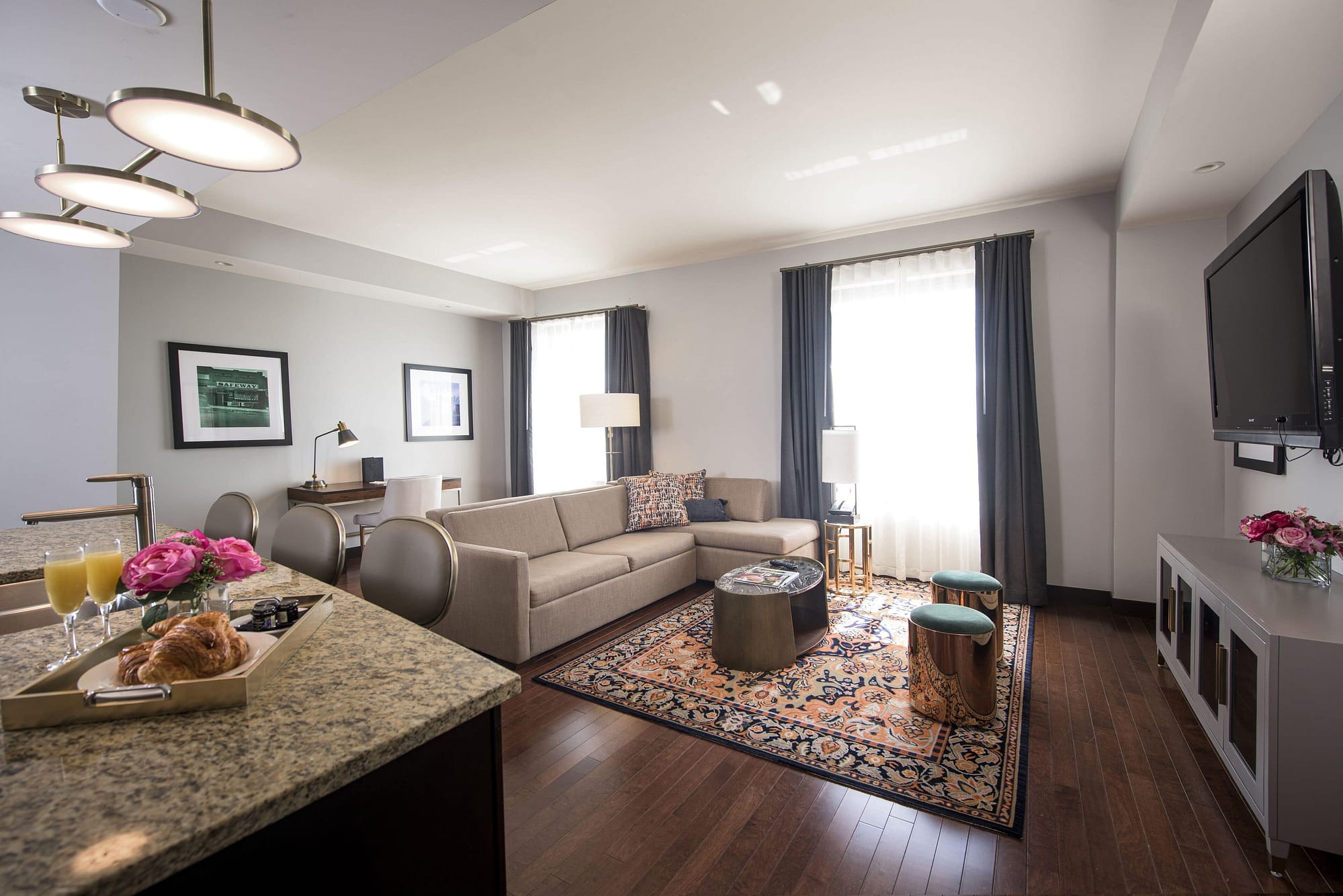 Living room view of The Mayo Hotel