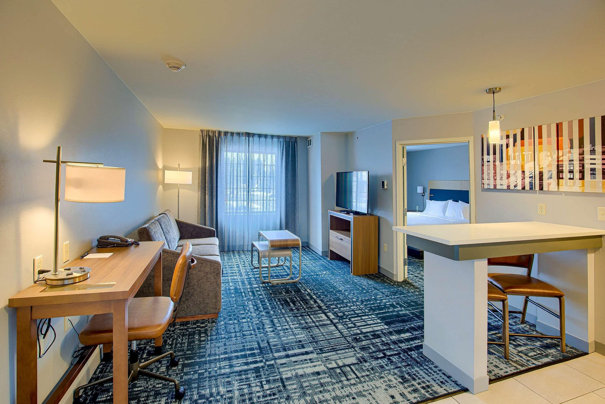 Living room view of Homewood Suites by Hilton South Bend Notre Dame Area