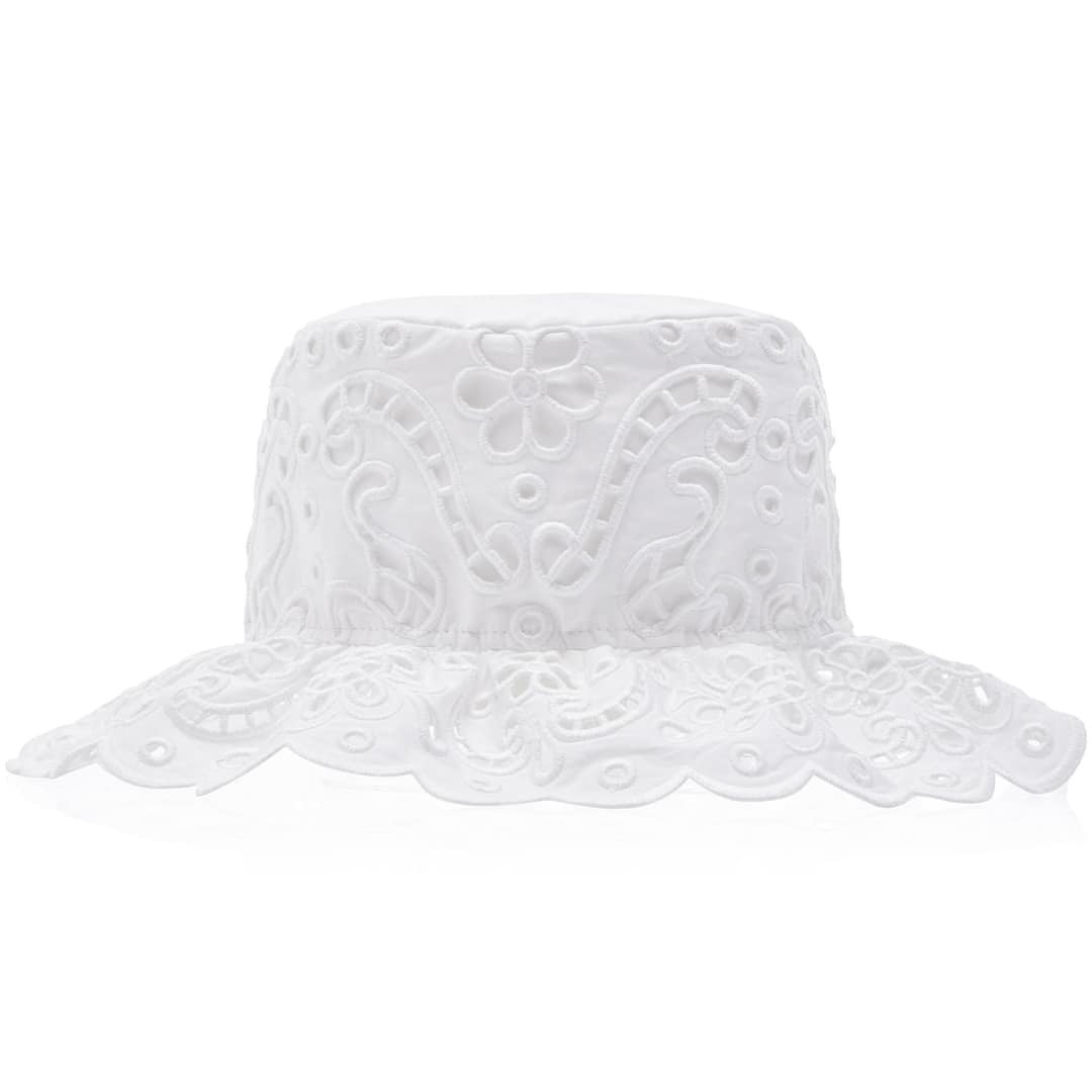 Dolce & Gabbana Broderie Anglaise Cotton Poplin Bucket Hat