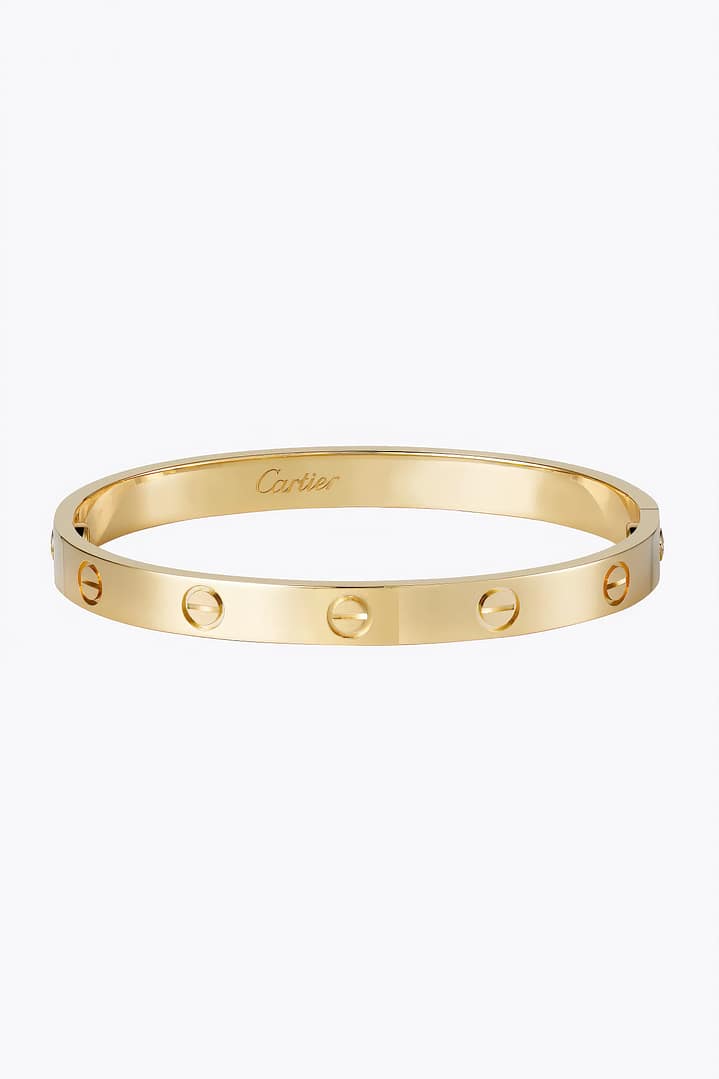 A luxurious Cartier Love Bracelet crafted in 18k yellow gold