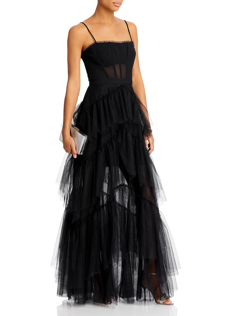 BCBGMAXAZRIA Tulle Corset Essential Gown