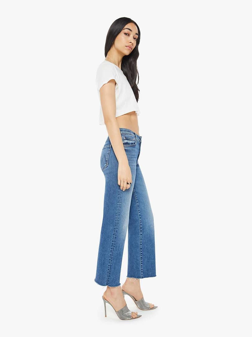 MOTHER The Mid Rise Rambler Zip Ankle Fray Jeans