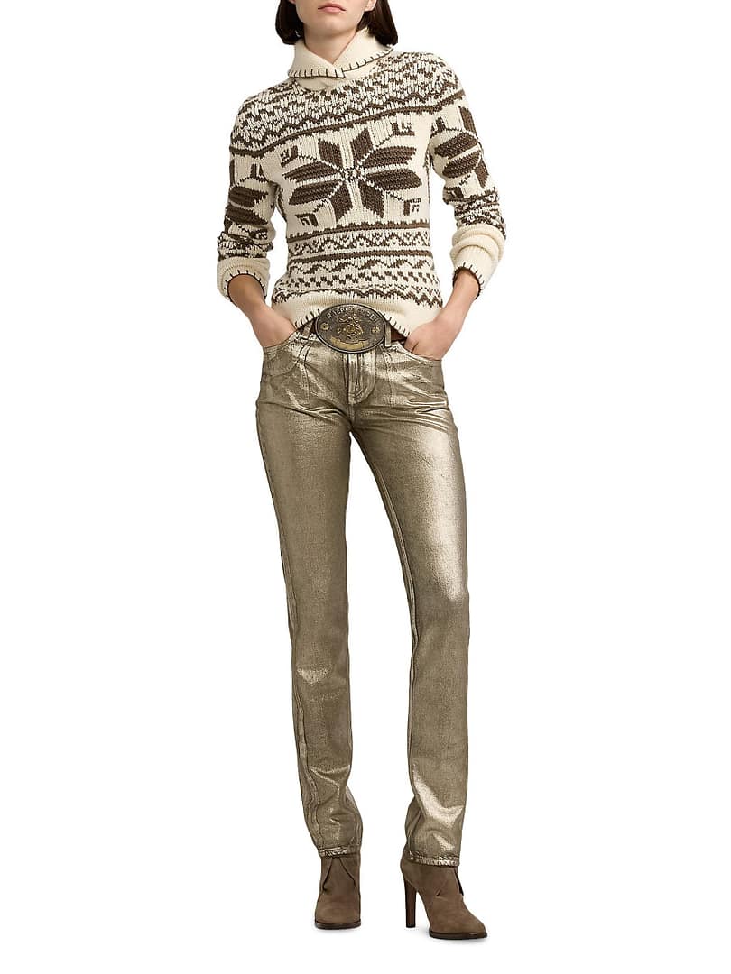 Ralph Lauren Collection Metallic Skinny Jeans