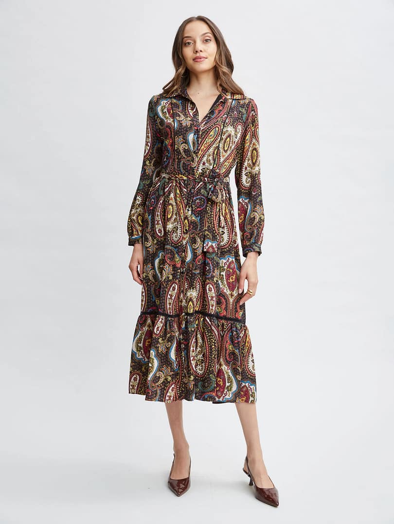 Elie Tahari T-Tahari Paisley Midi Dress