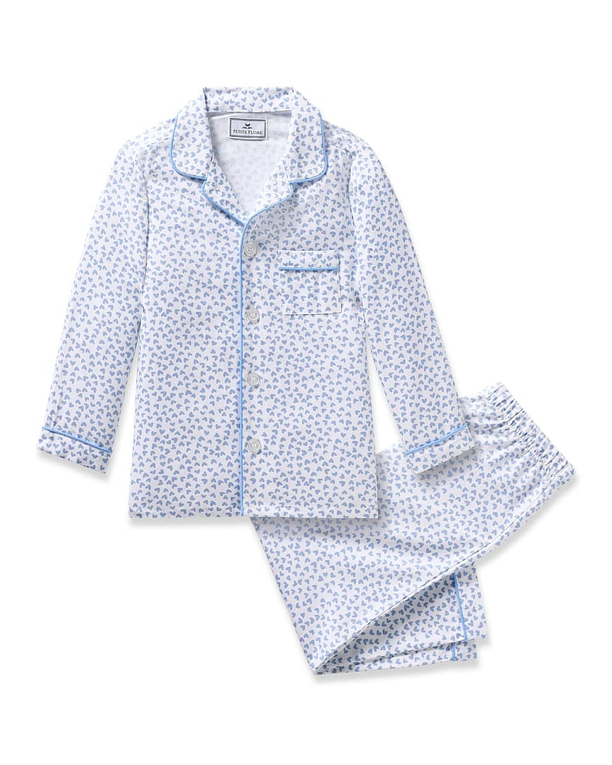 Petite Plume Kids' Blue Heart Pajamas