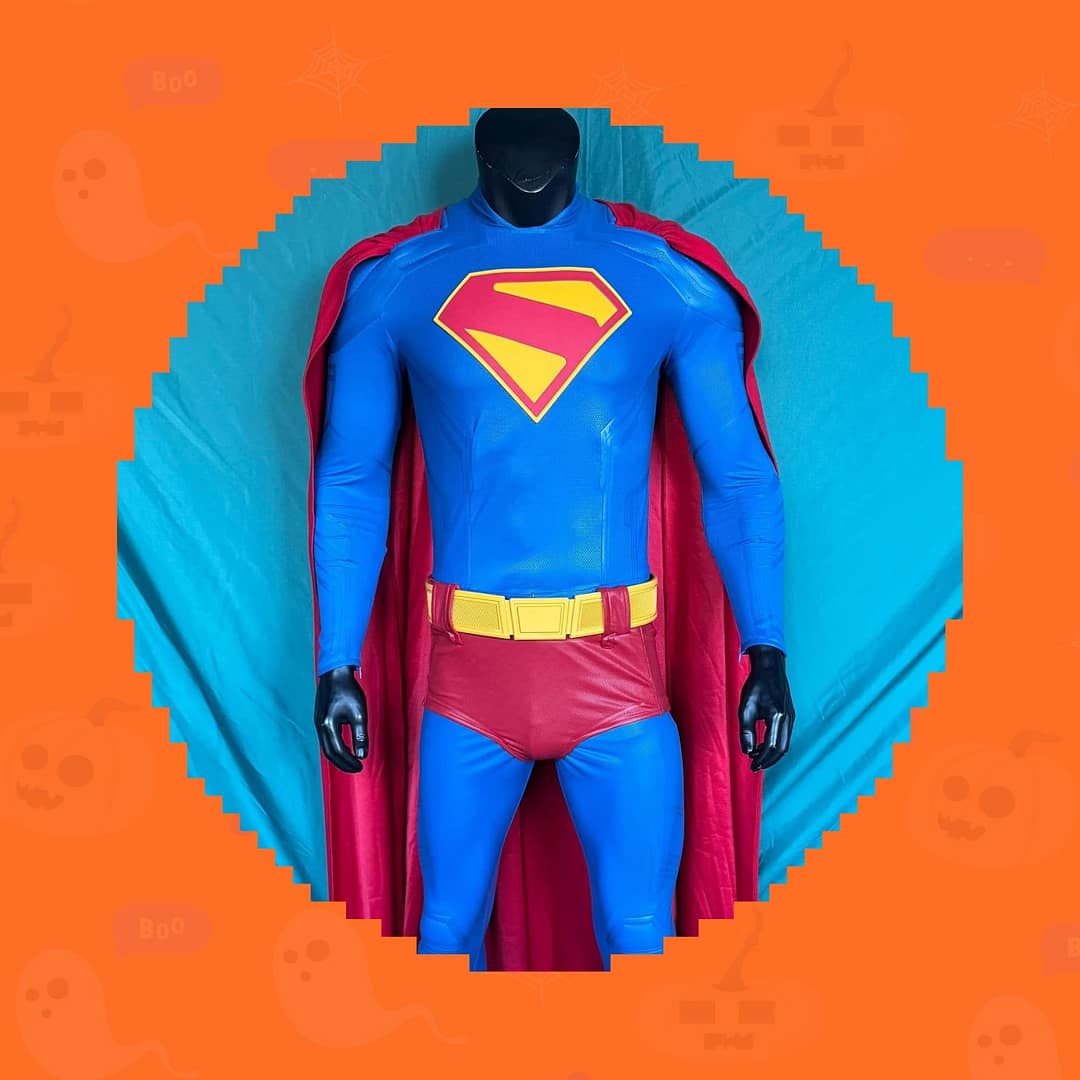 Illustrated collage of men's halloween costumes