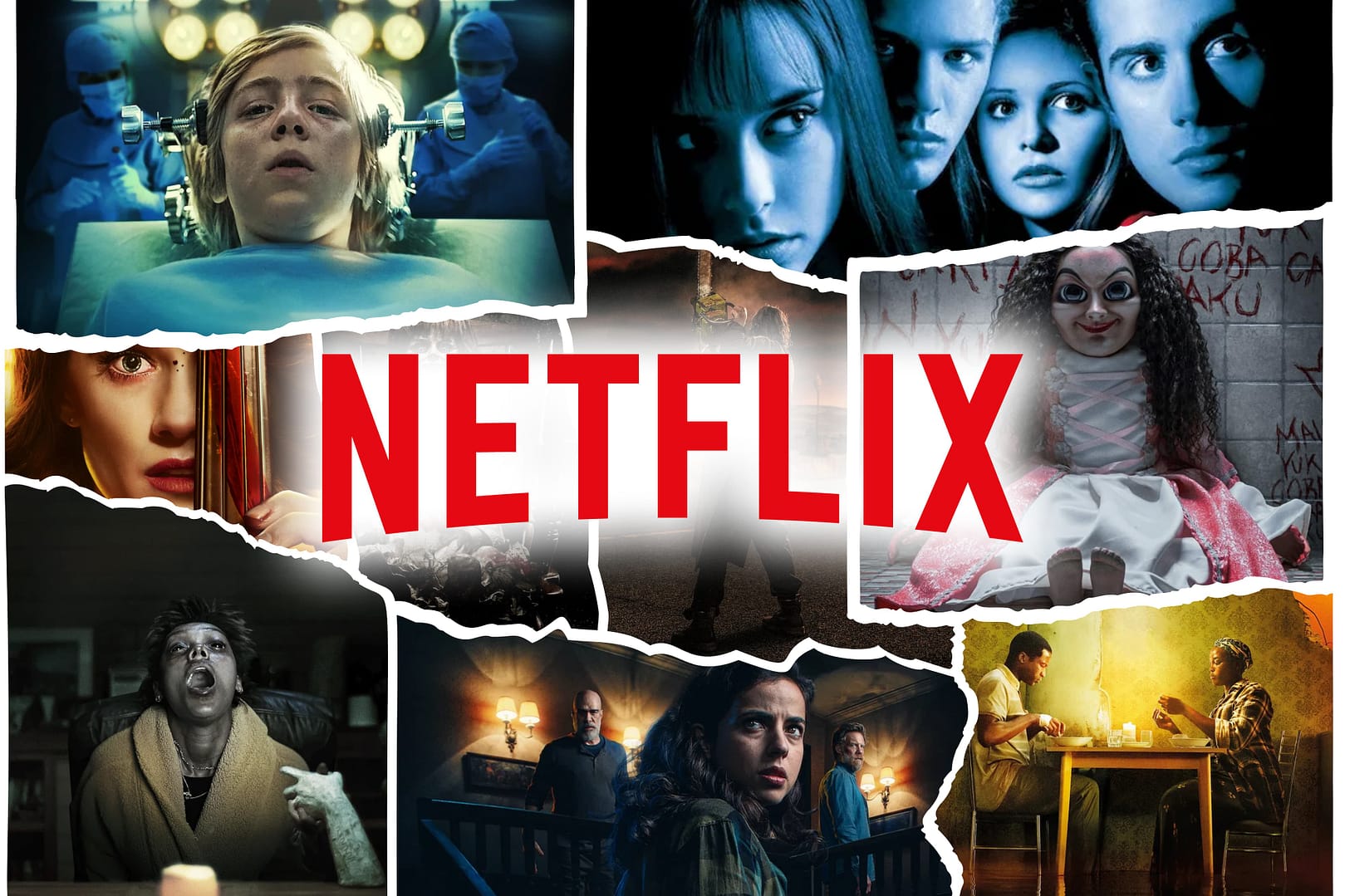 Collage of best horror movies on Netflix
