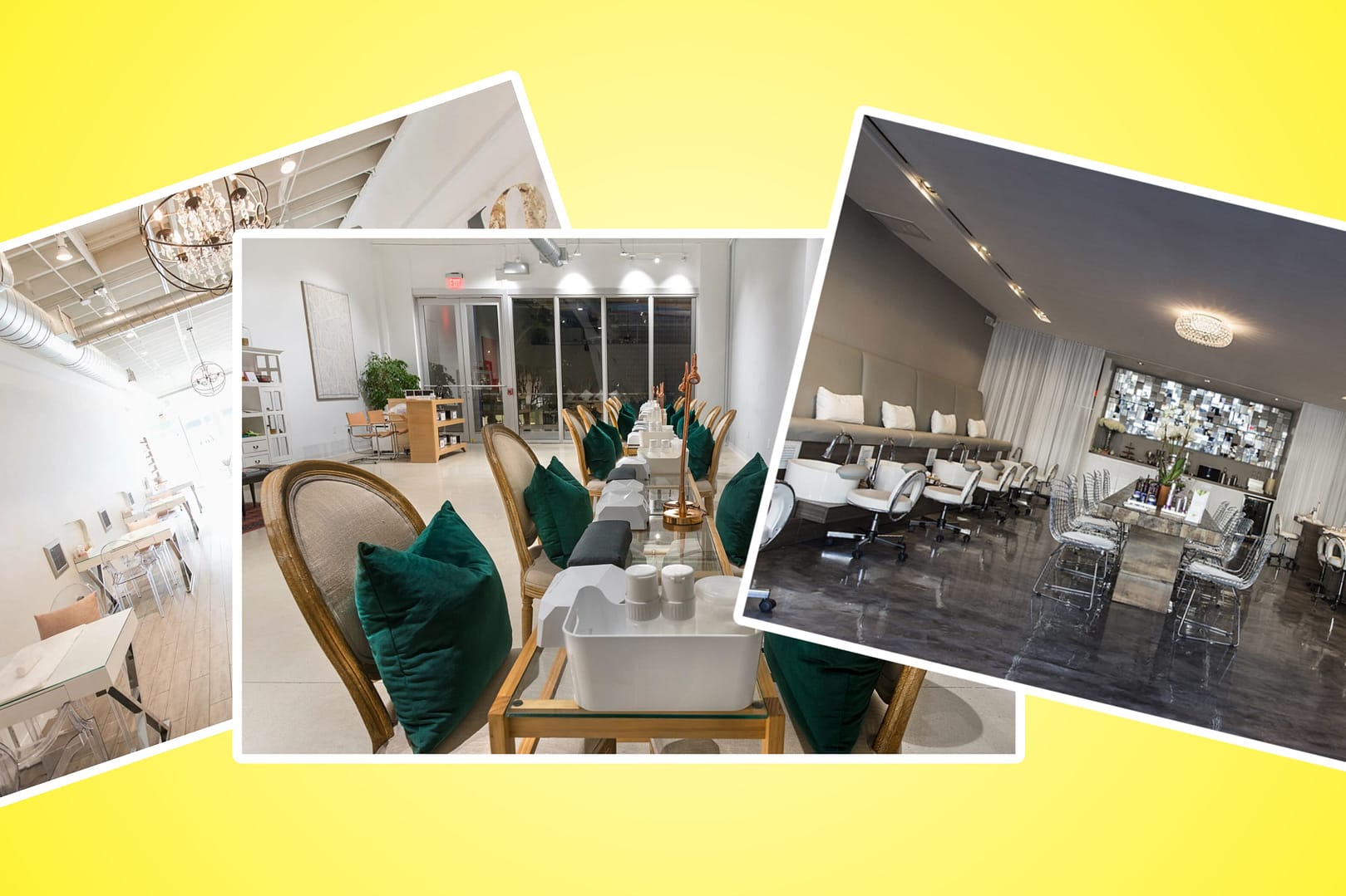 Various pictures of the best nail salons in Miami