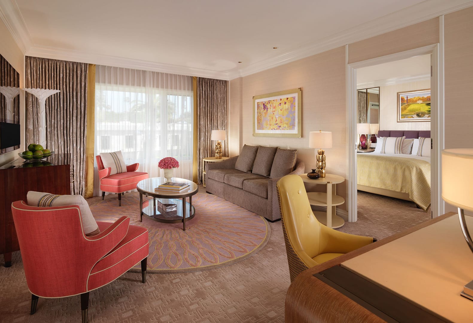 Living room view of The Beverly Hills Hotel