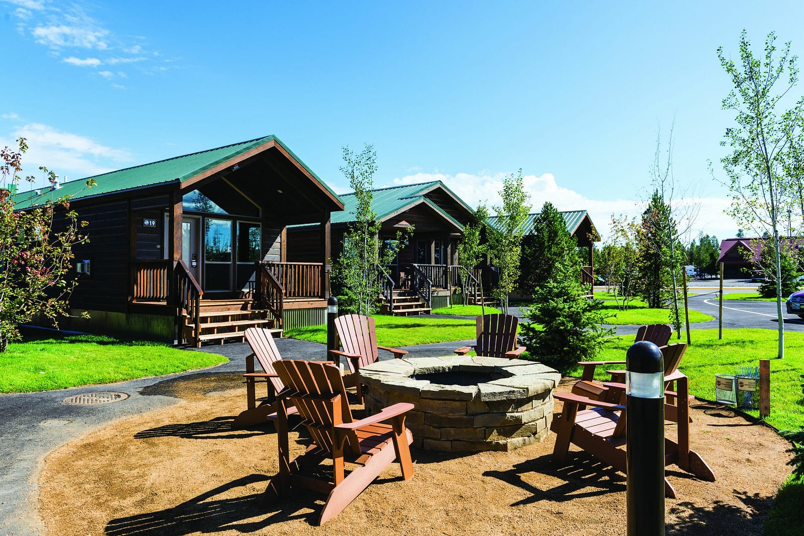 Patio view of Explorer Cabins at Yellowstone