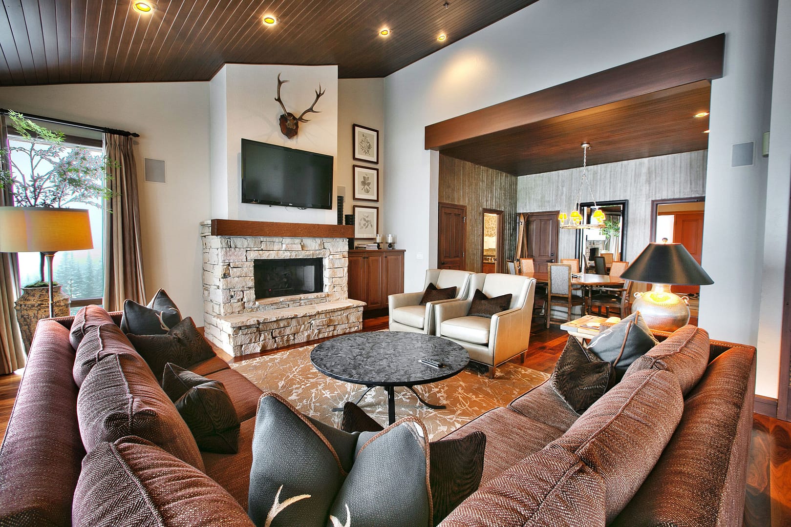 Living room view of Stein Eriksen Lodge