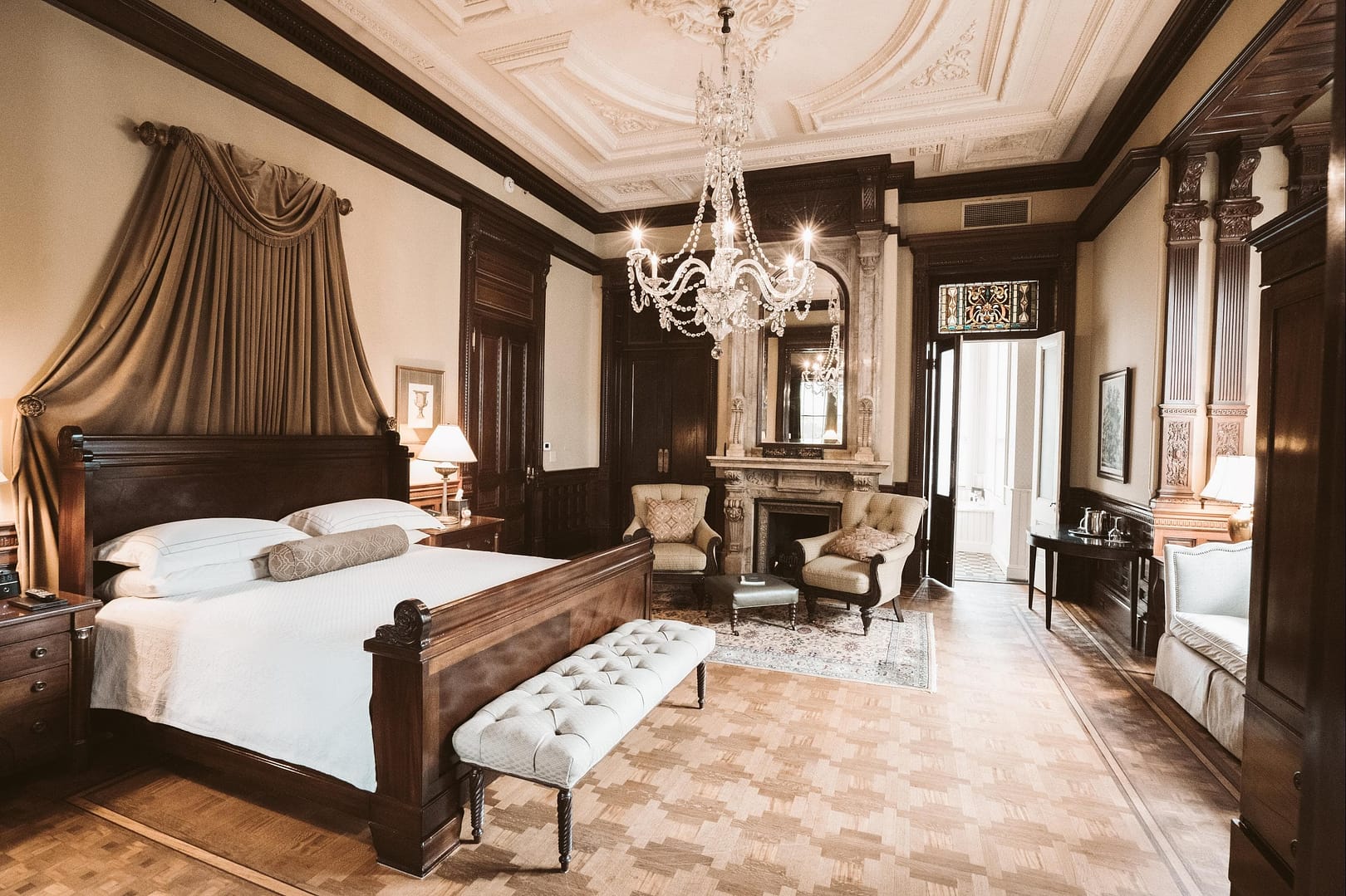 Bedroom view of Wentworth Mansion