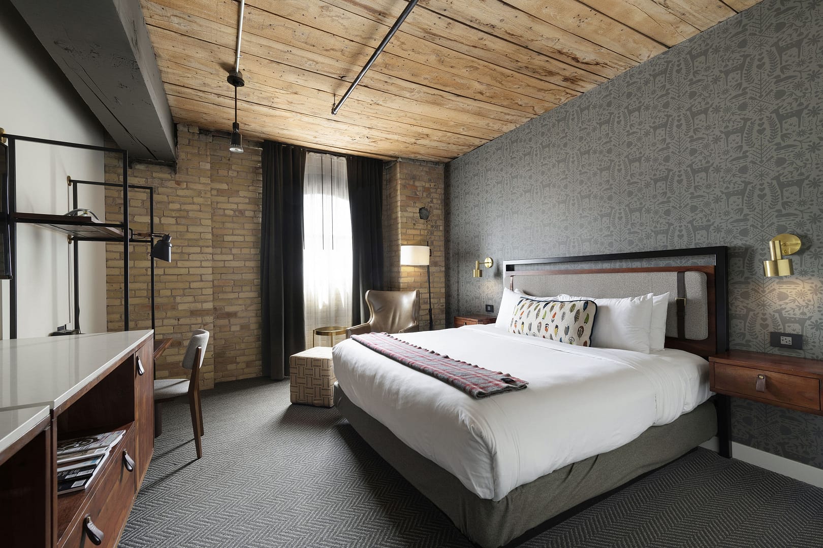 Bedroom view of Hewing Hotel