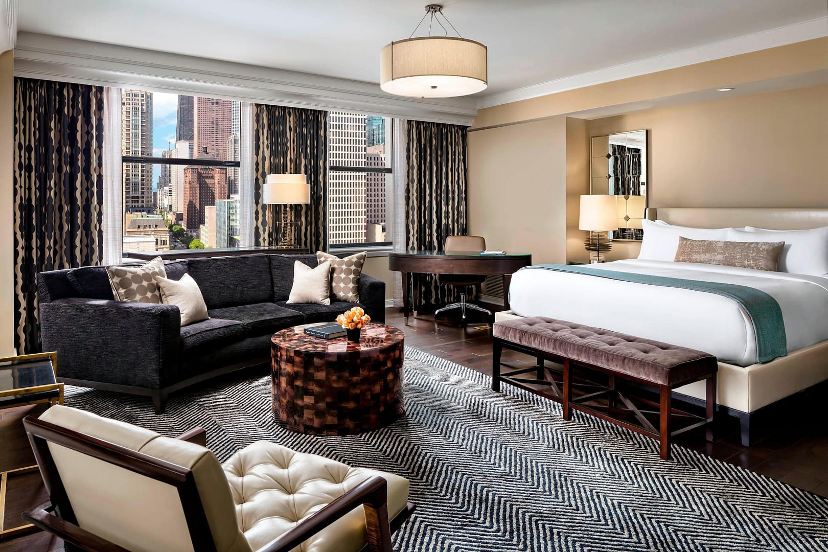 Bedroom view of The Gwen, a Luxury Collection Hotel, Michigan Avenue Chicago