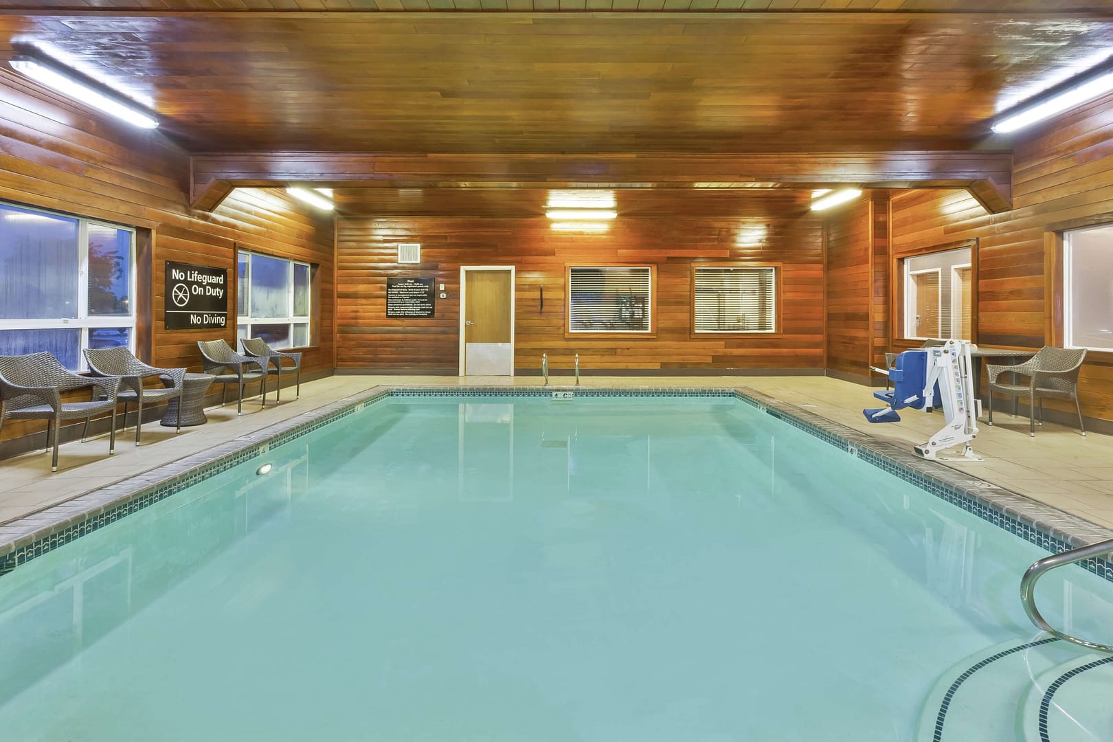 Pool view of Hampton Inn Idaho Falls at the Mall