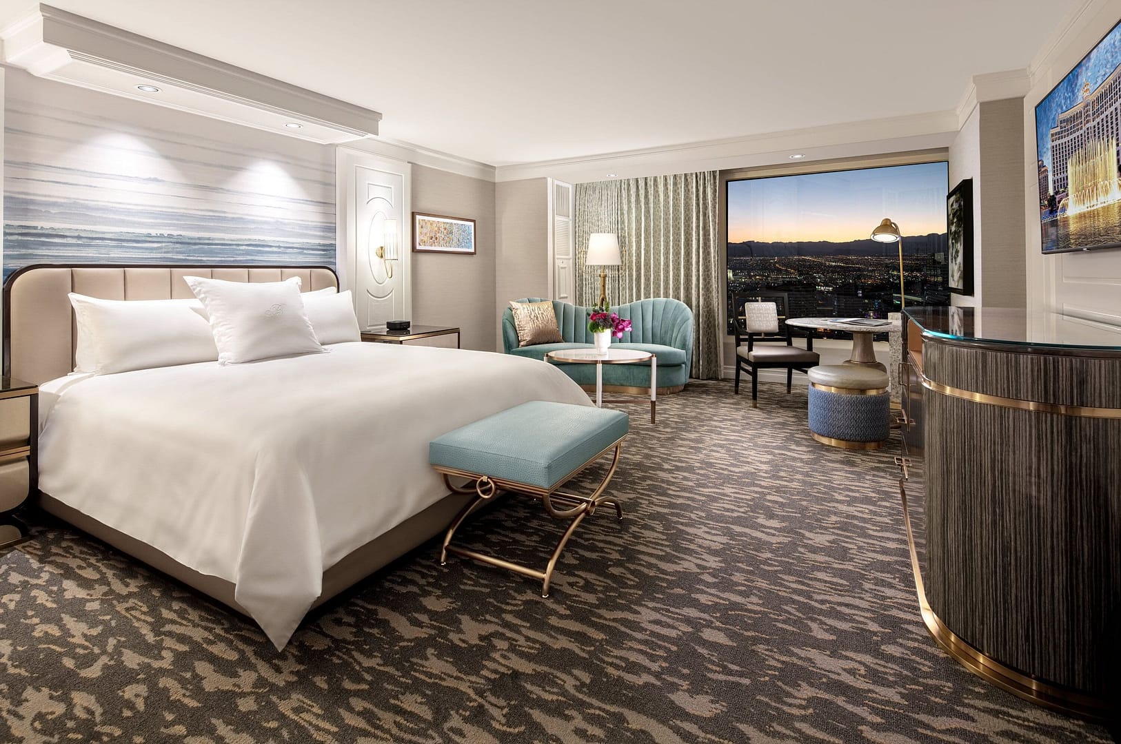 Bedroom view of Bellagio Las Vegas