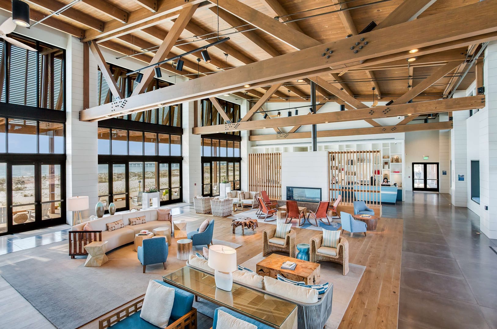 Lobby view of The Lodge at Gulf State Park, a Hilton Hotel