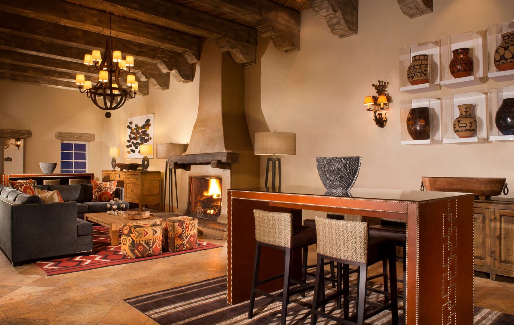 Dining room view of Hilton Santa Fe Historic Plaza