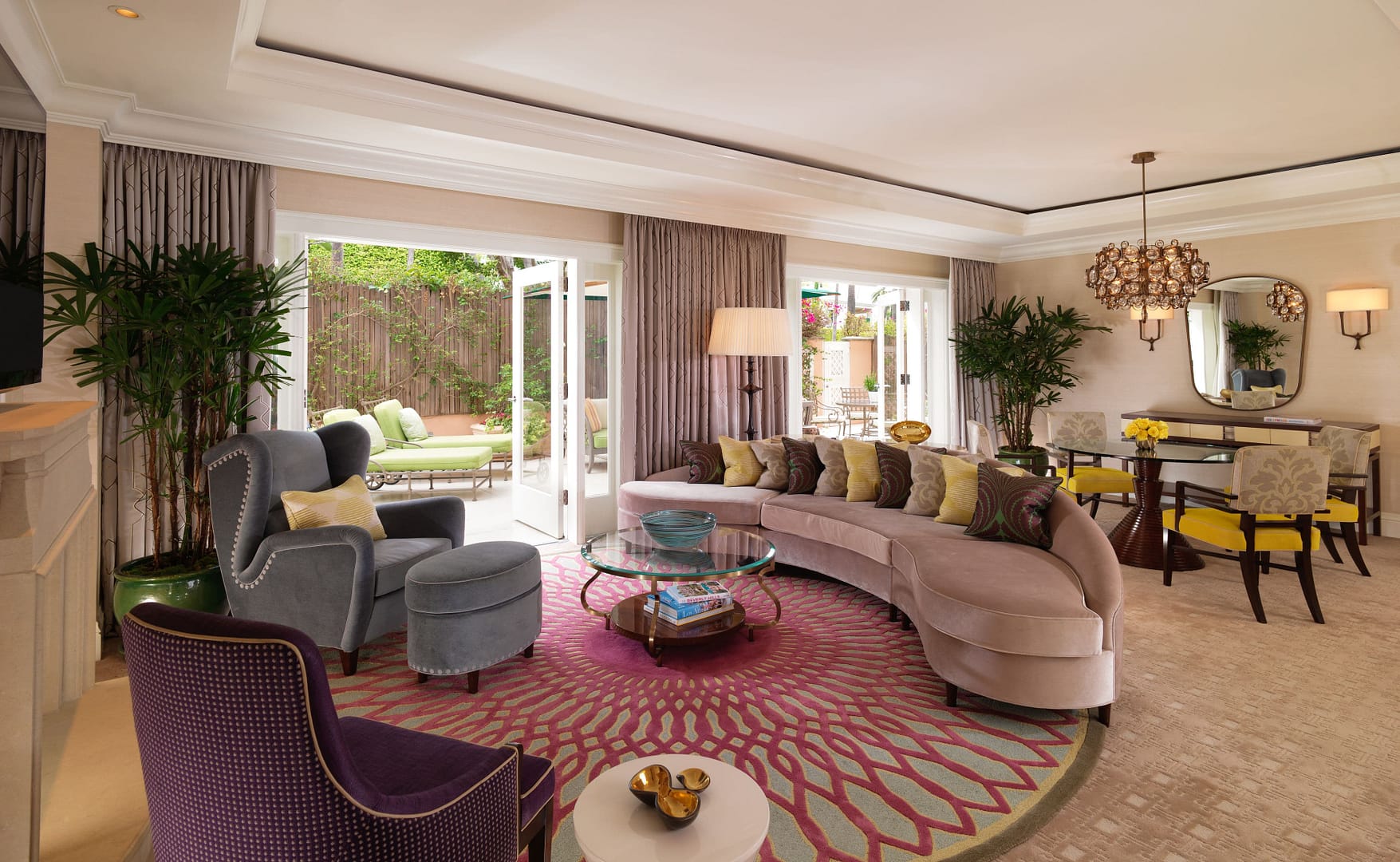 Living room view of The Beverly Hills Hotel