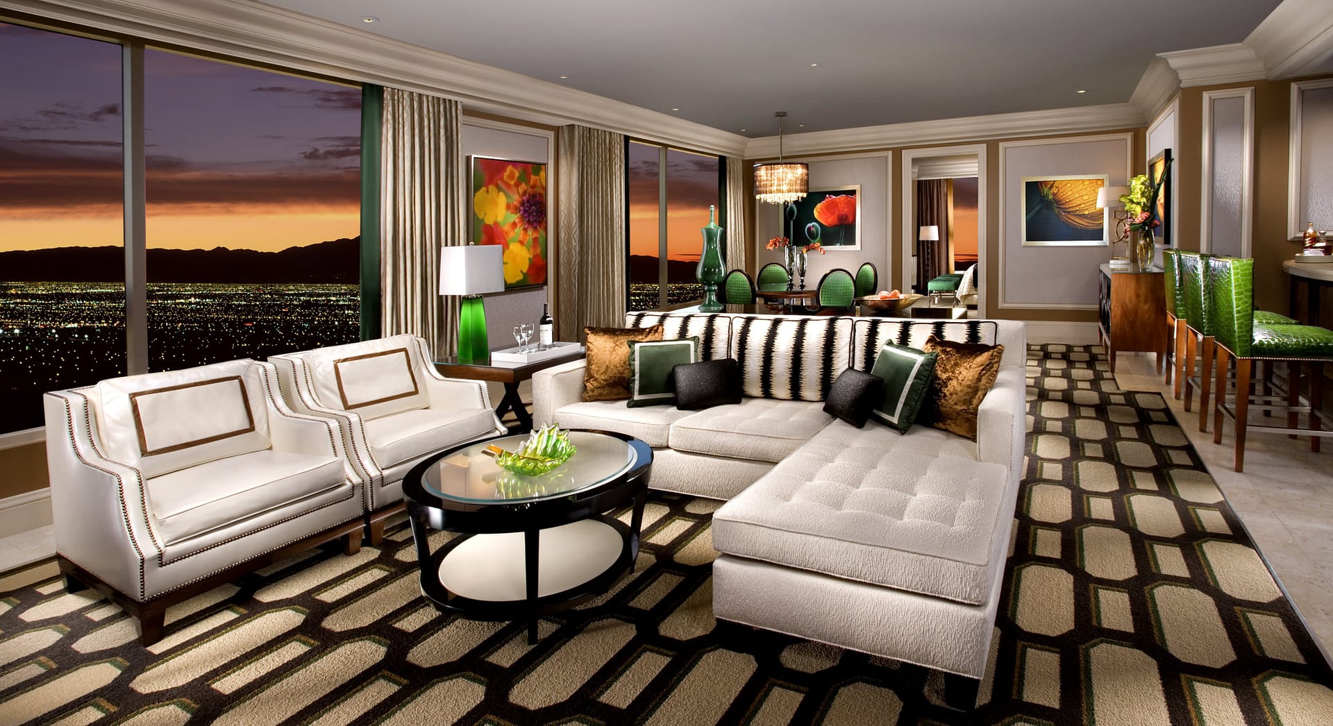Lounge view of Bellagio Las Vegas