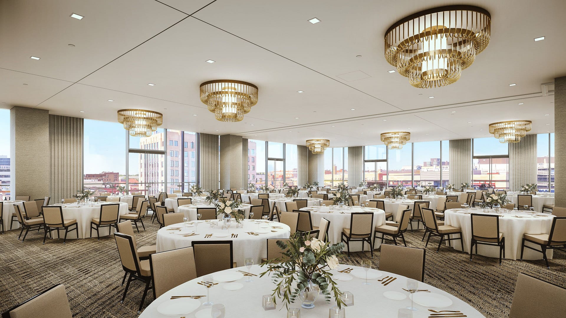 Banquet hall view of Jasper Hotel