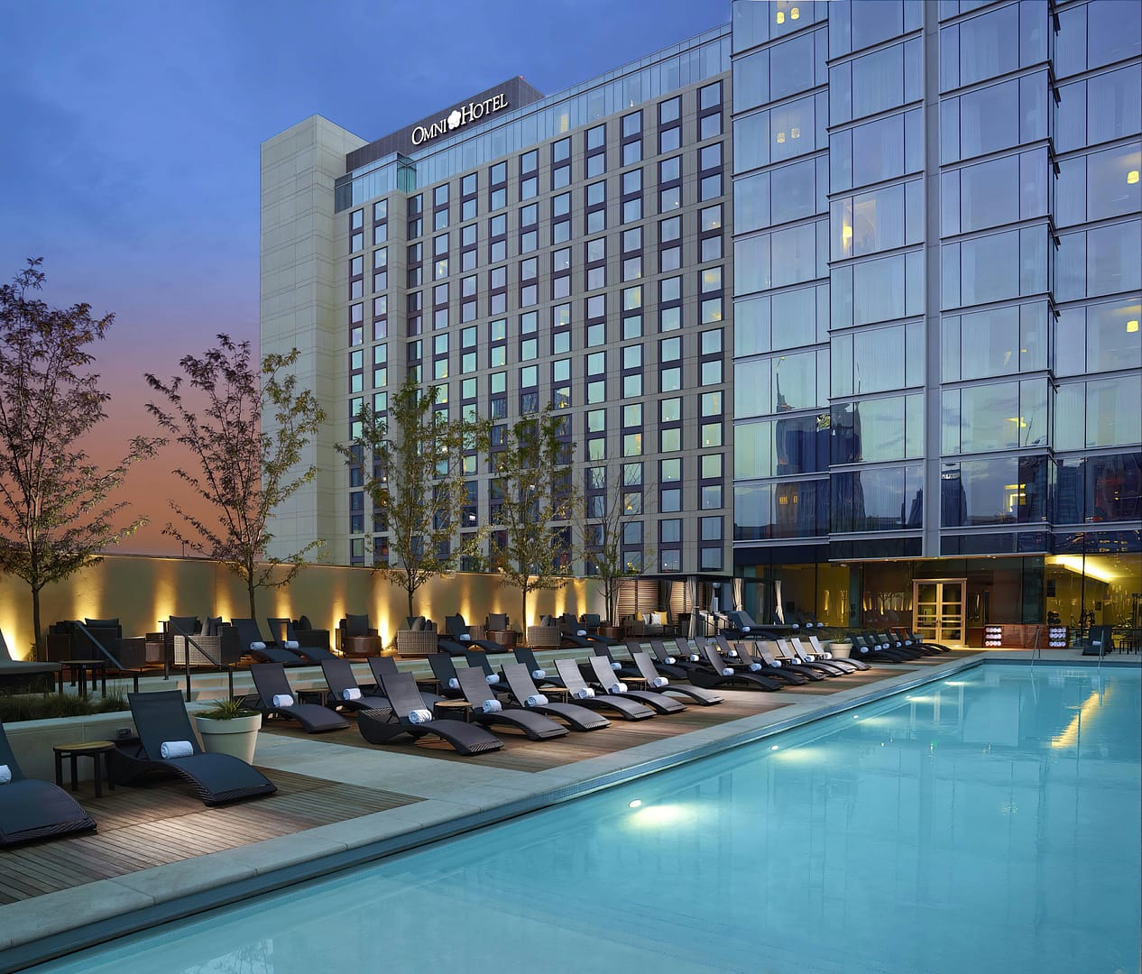Pool view of Omni Nashville Hotel