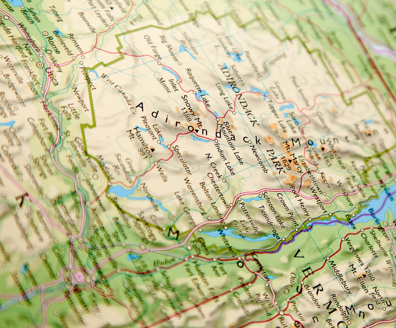 Adirondack Mountains map