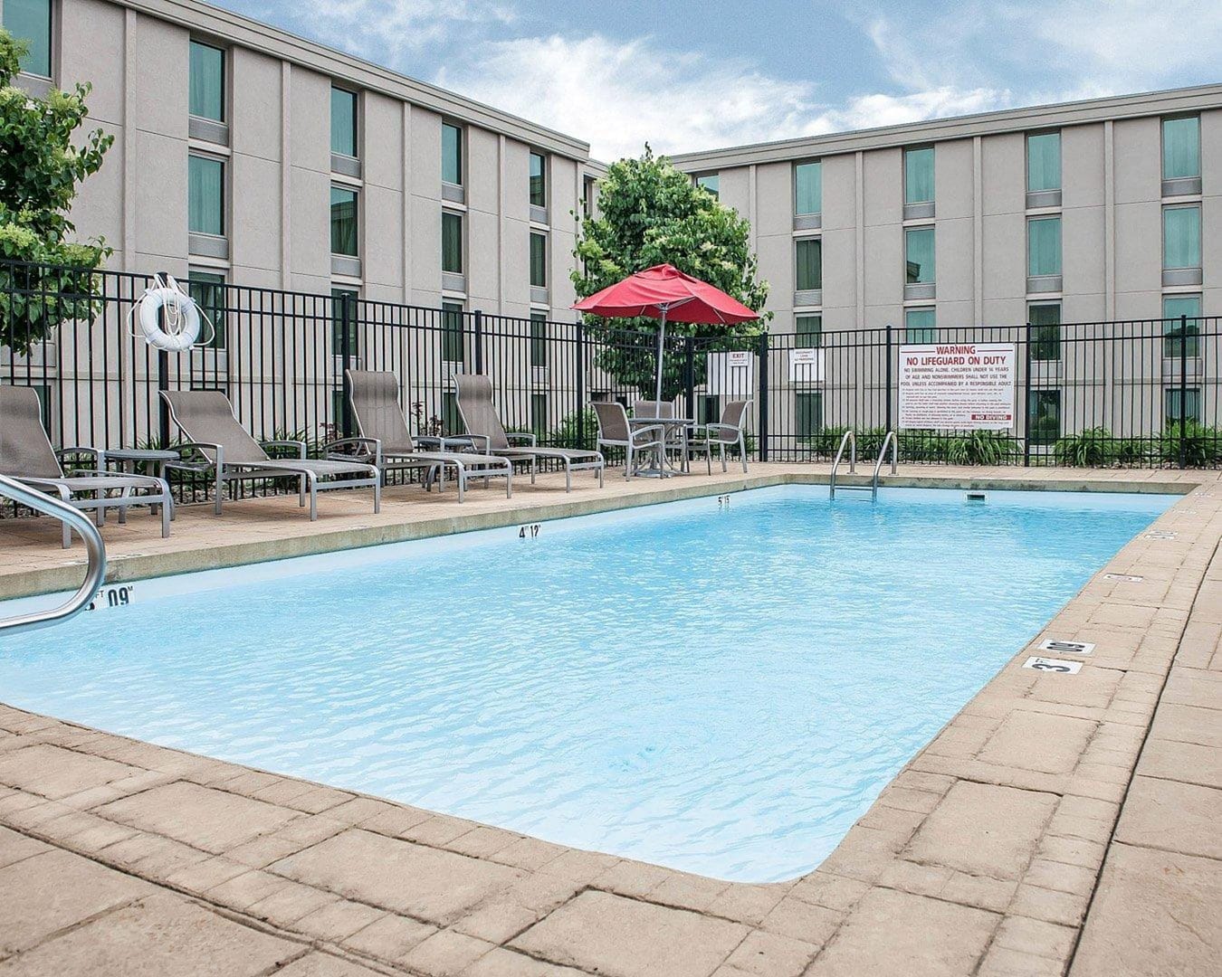 Pool view of Comfort Inn Bloomington near University