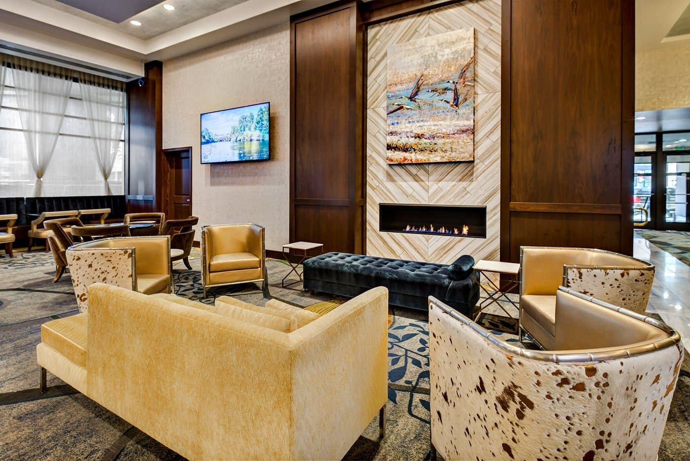 Lobby view of The Grove Hotel