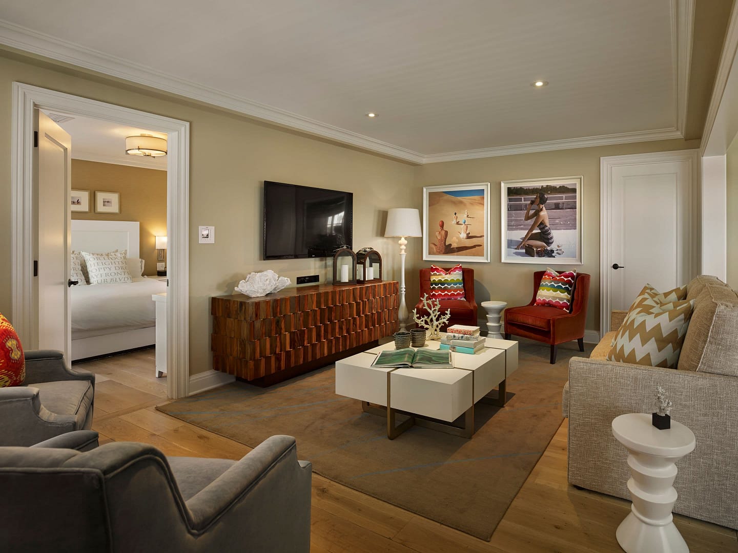 Living room view of The Reeds at Shelter Haven