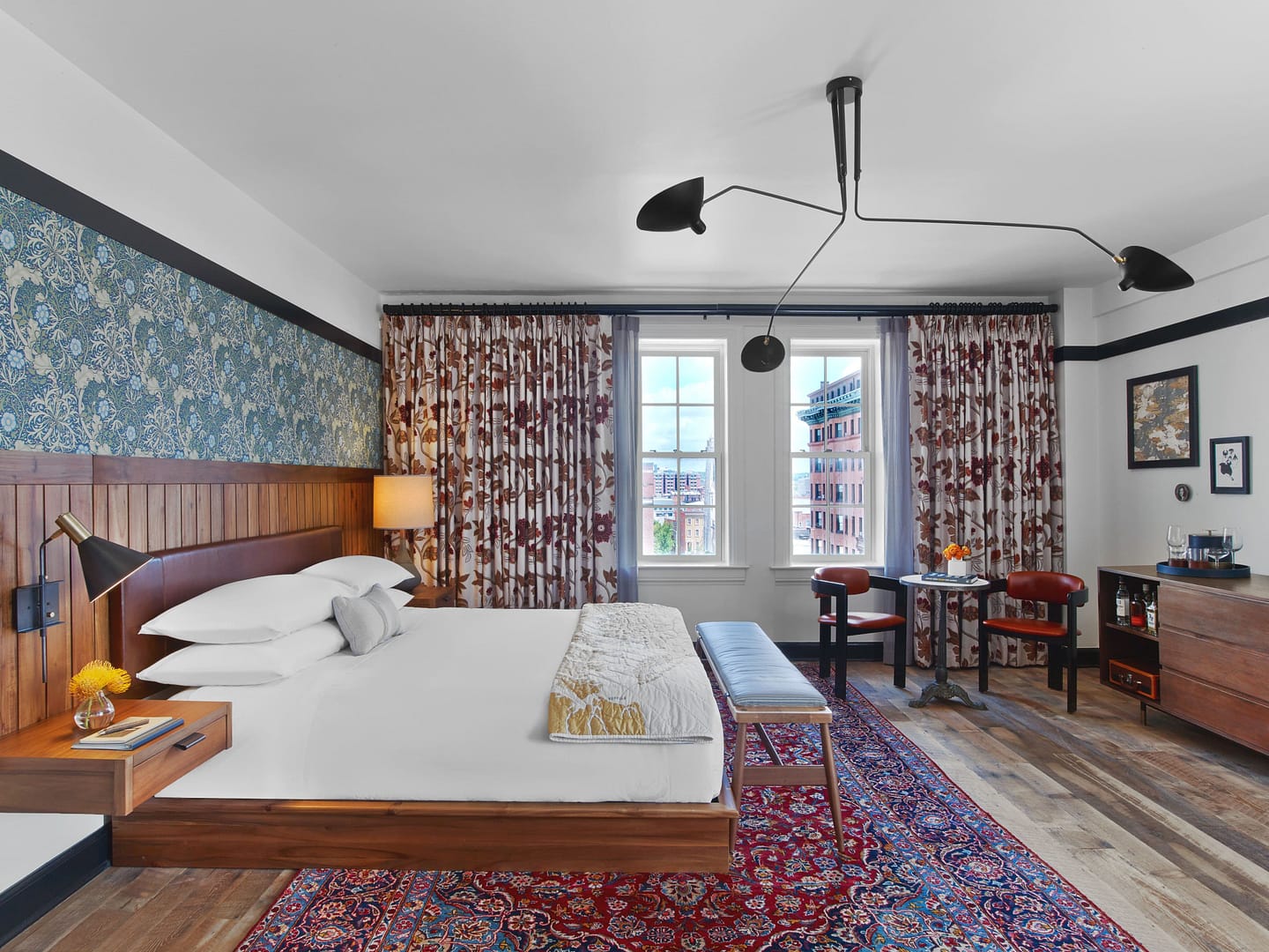 Bedroom view of Hotel Revival Baltimore