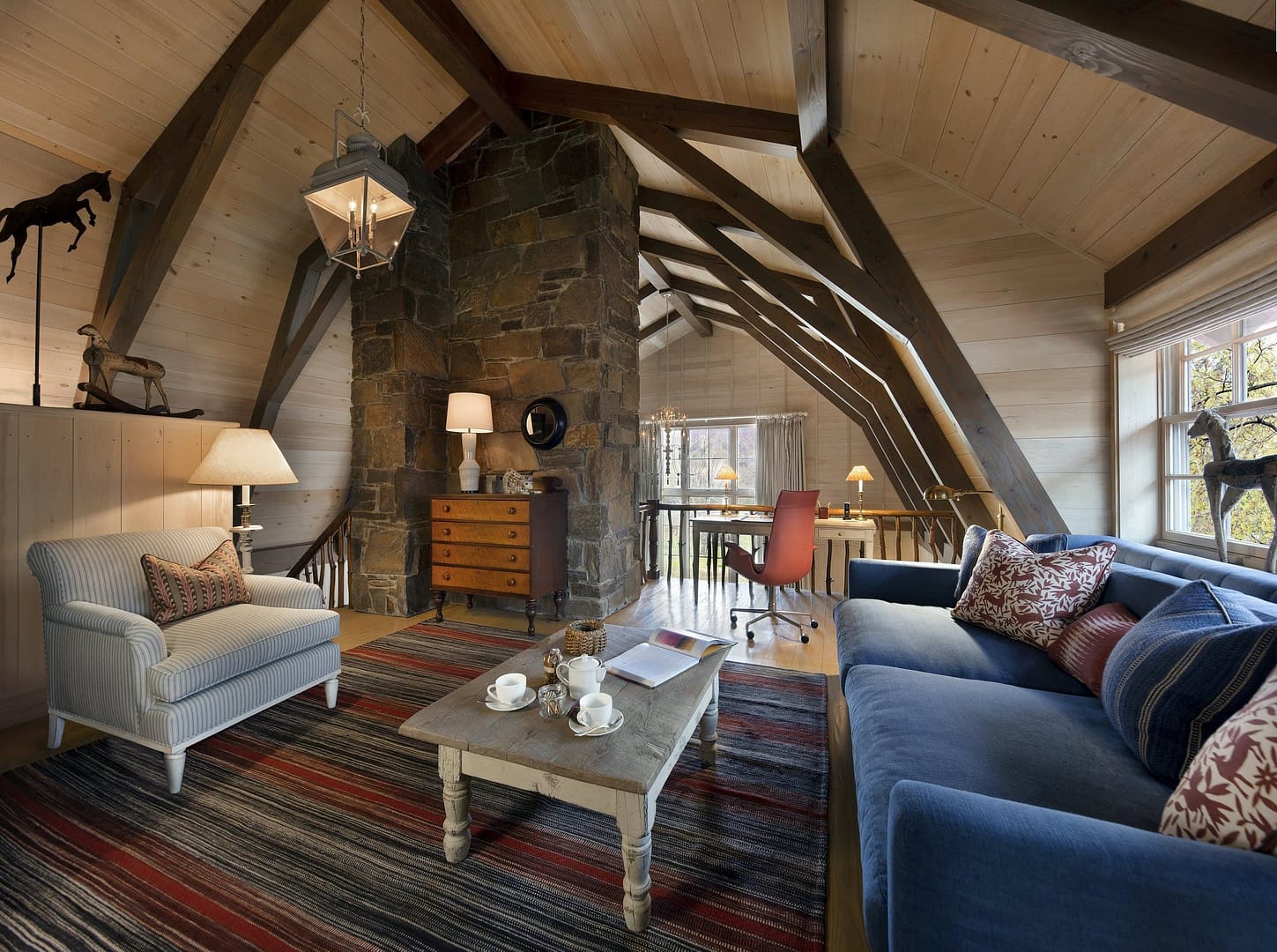 Living room view of Twin Farms