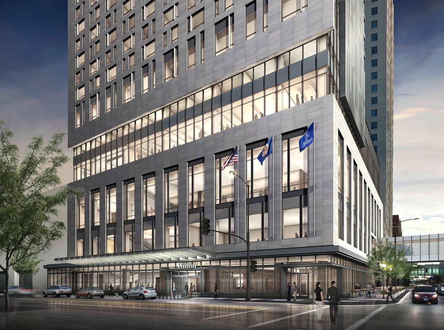 Building view of Hilton Rochester Mayo Clinic Area