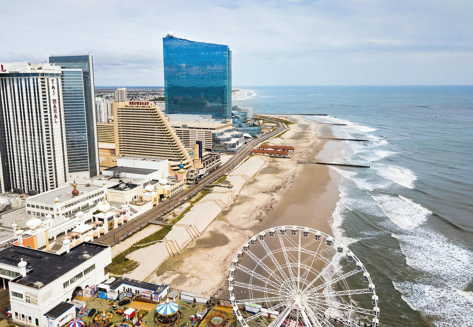 Aerial view of Atlantic City waterline